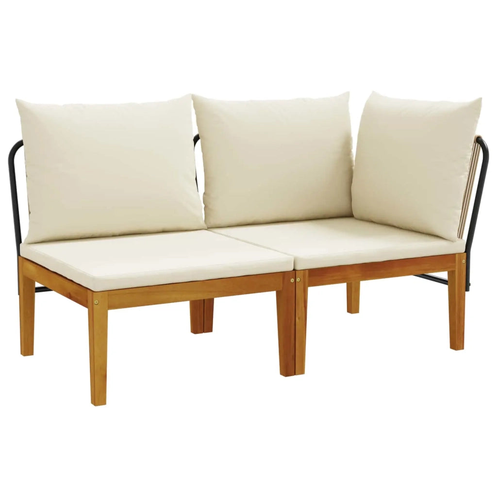 2 pcs Set da Giardino con Cuscini Naturale 42022077