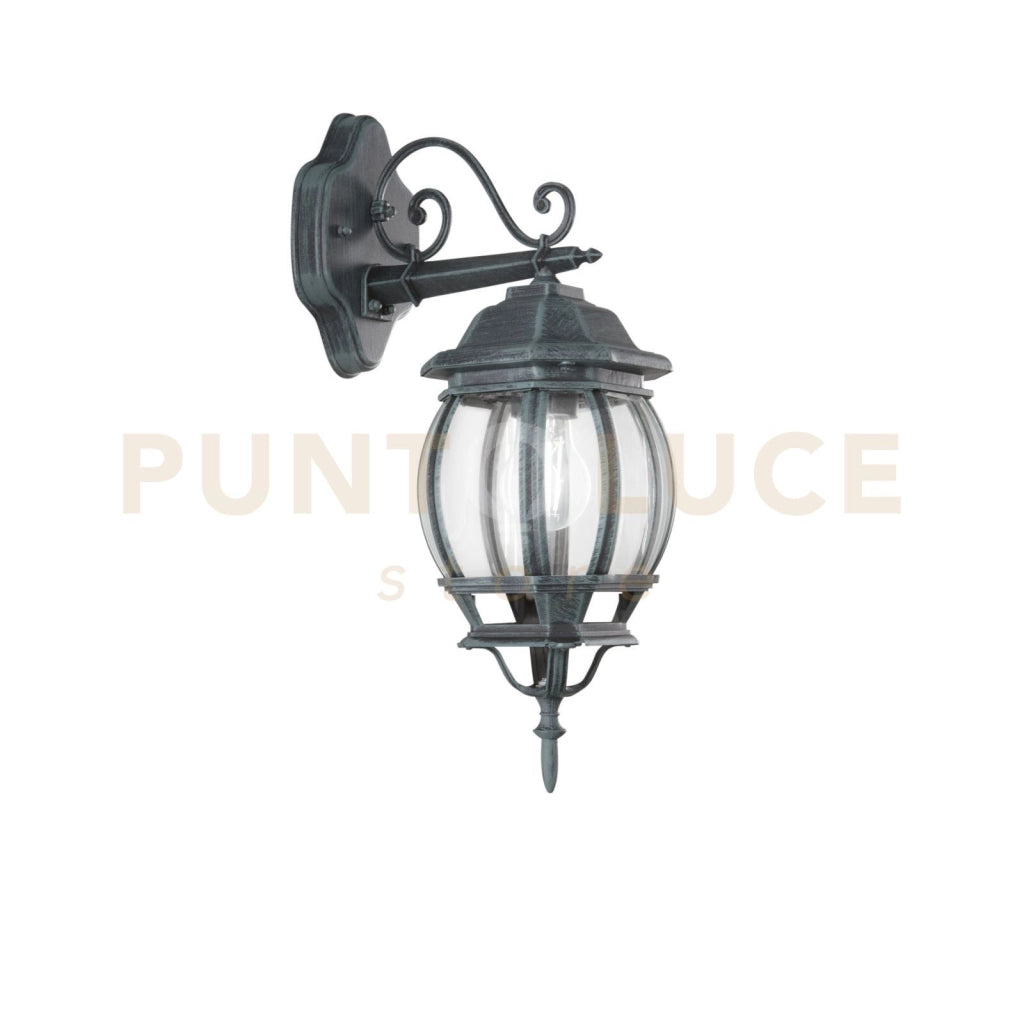 APPLIQUE DOWN SANTIAGO NERA E VERDE 1 LUCE ATTACCO E27 IP44 15,5X25X46CM