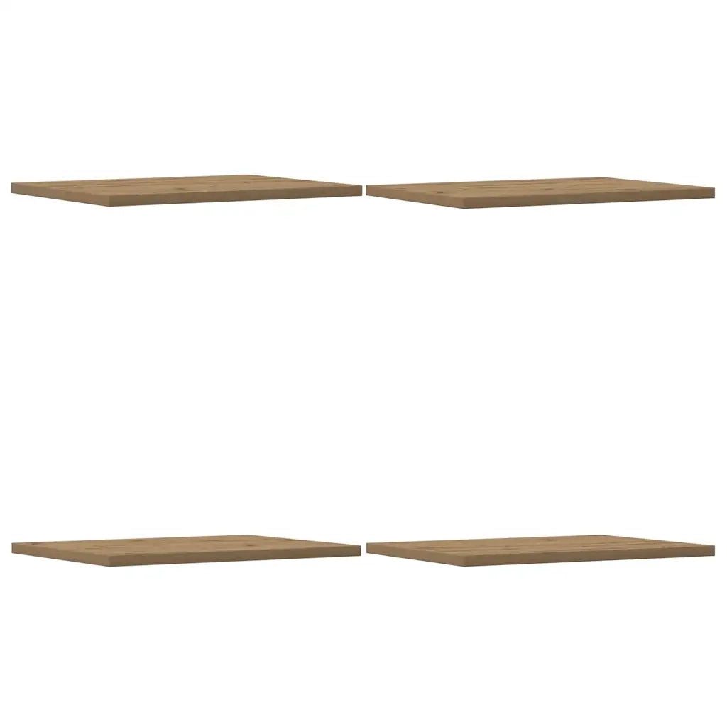 Ripiani per Libreria 4 pz-Scaffale per Libri Rovere 60x10x1,5 cm Legno Multistrato