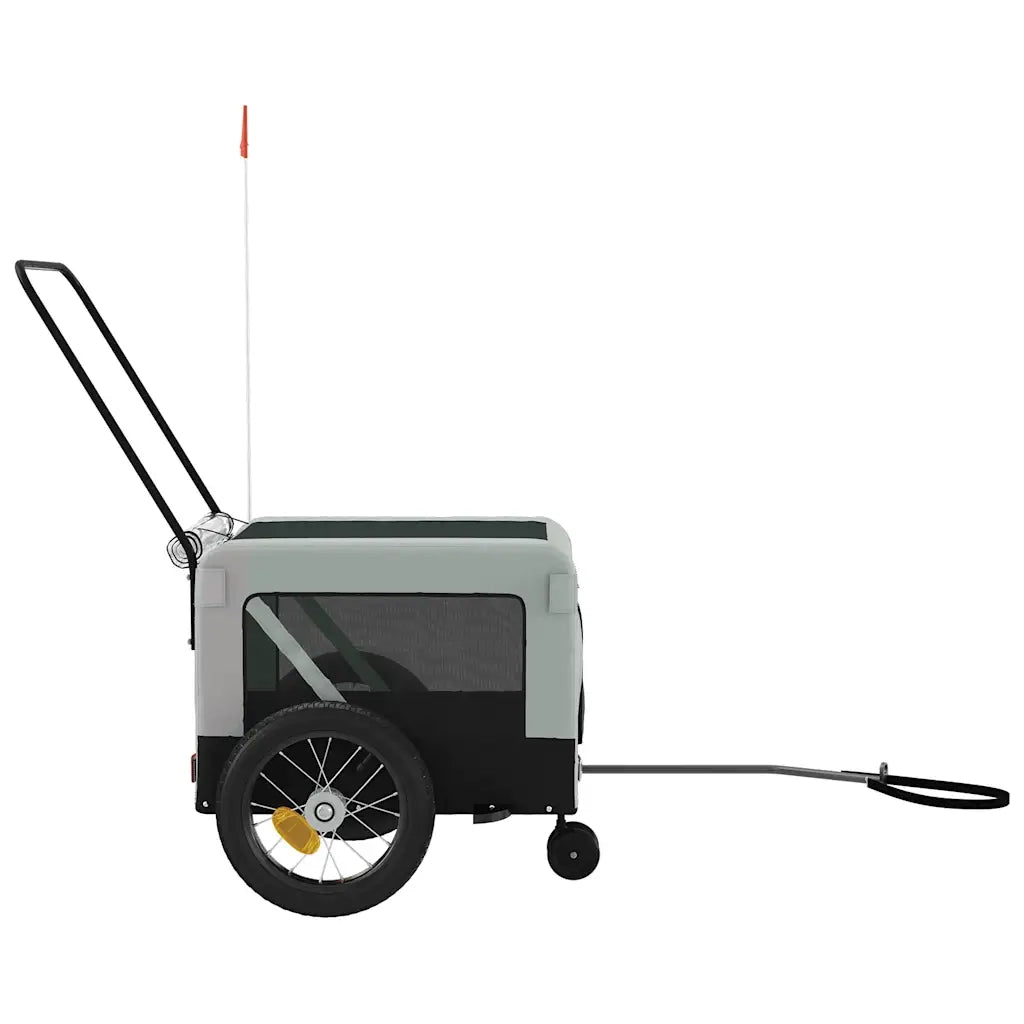 Rimorchio da Bici per Animali Grigio e Nero Oxford e Ferro CFW1169116