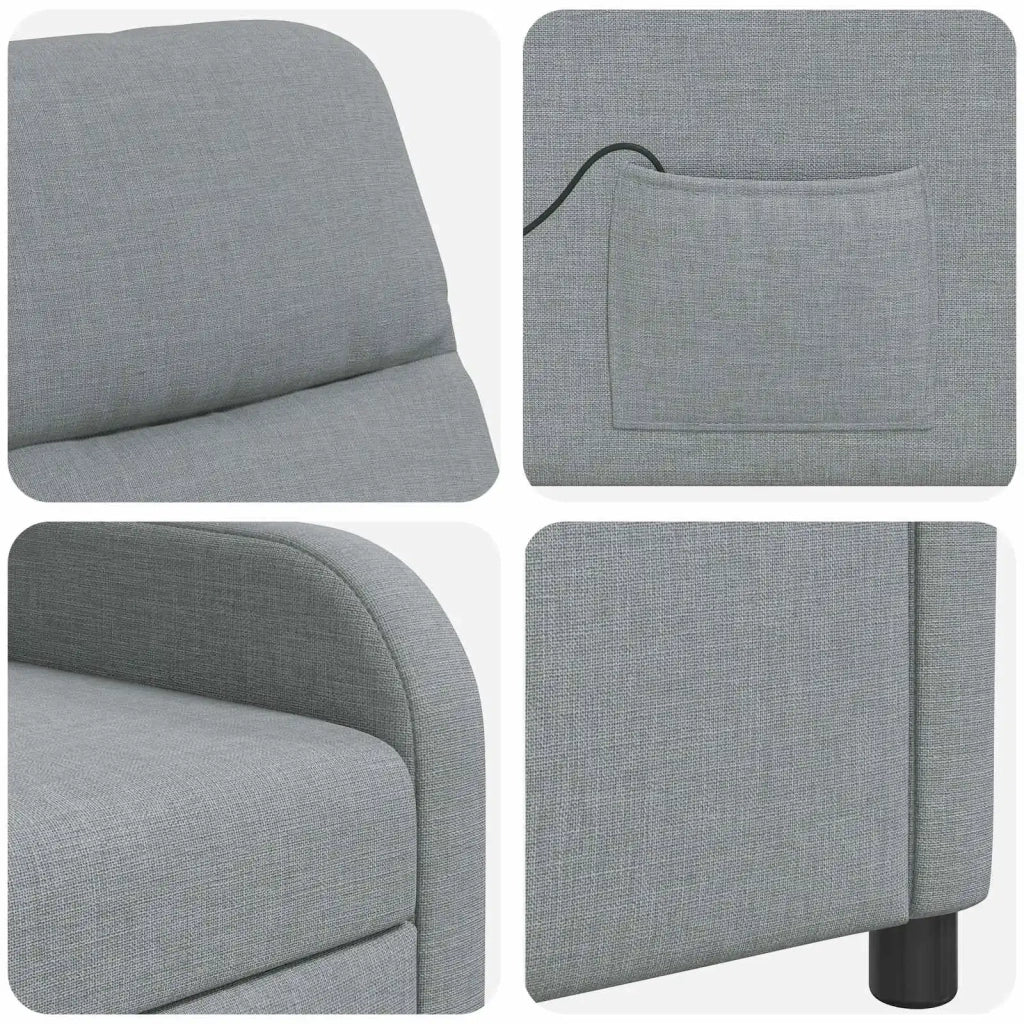 Divano Sedia-Poltrona Massaggiante Grigio Chiaro Tessuto 434970