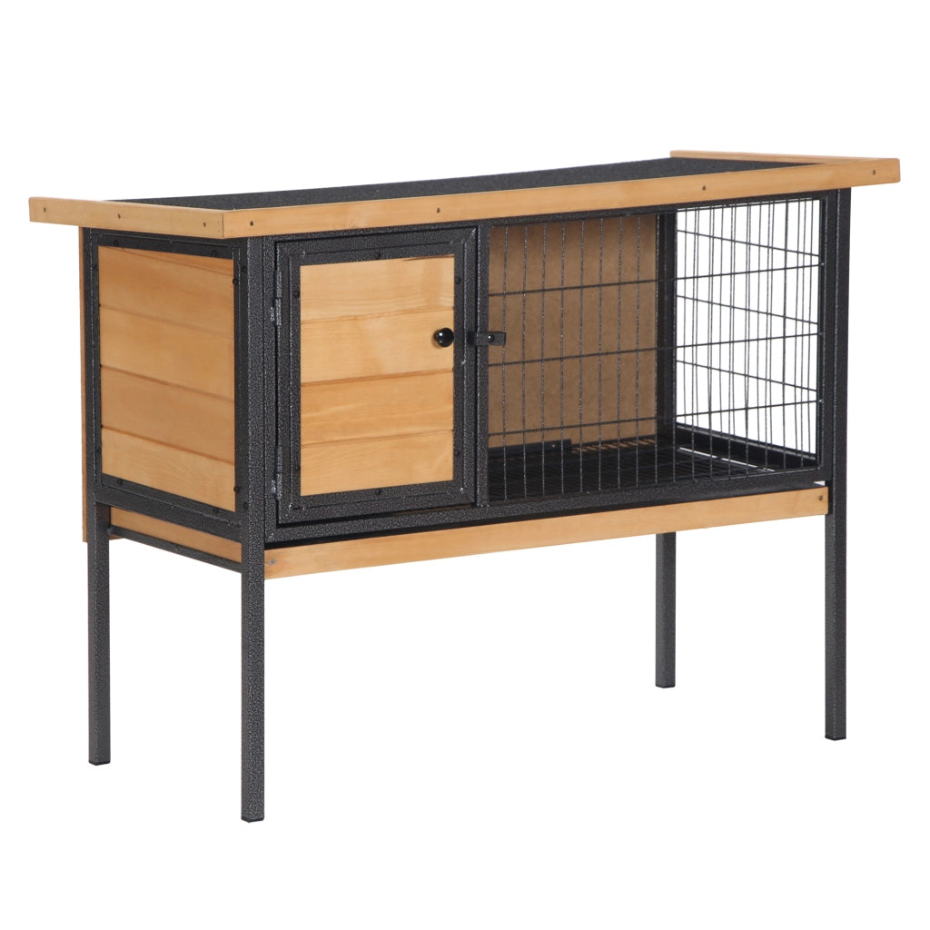 Gabbia per conigli in legno con tetto apribile ¨C zephmum ¨C 91.5x45x70 cm