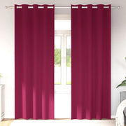 Tende Blackout con Anelli 2 pz Rosso Vino 260 x 140 cm 4107357