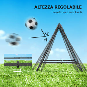 Rete Rebounder da Calcio Pieghevole Angolazione Regolabile 100x95x90 cm Nero