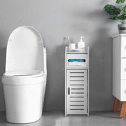 Colonna per la camera da bagno a 3 livelli - Colonna per il bagno - Spazio di stoccaggio per tessuti - Asciugamano - Carta igienica - 1 cassetto - 1 vetrata - 17 x 22 x 56CM (S)