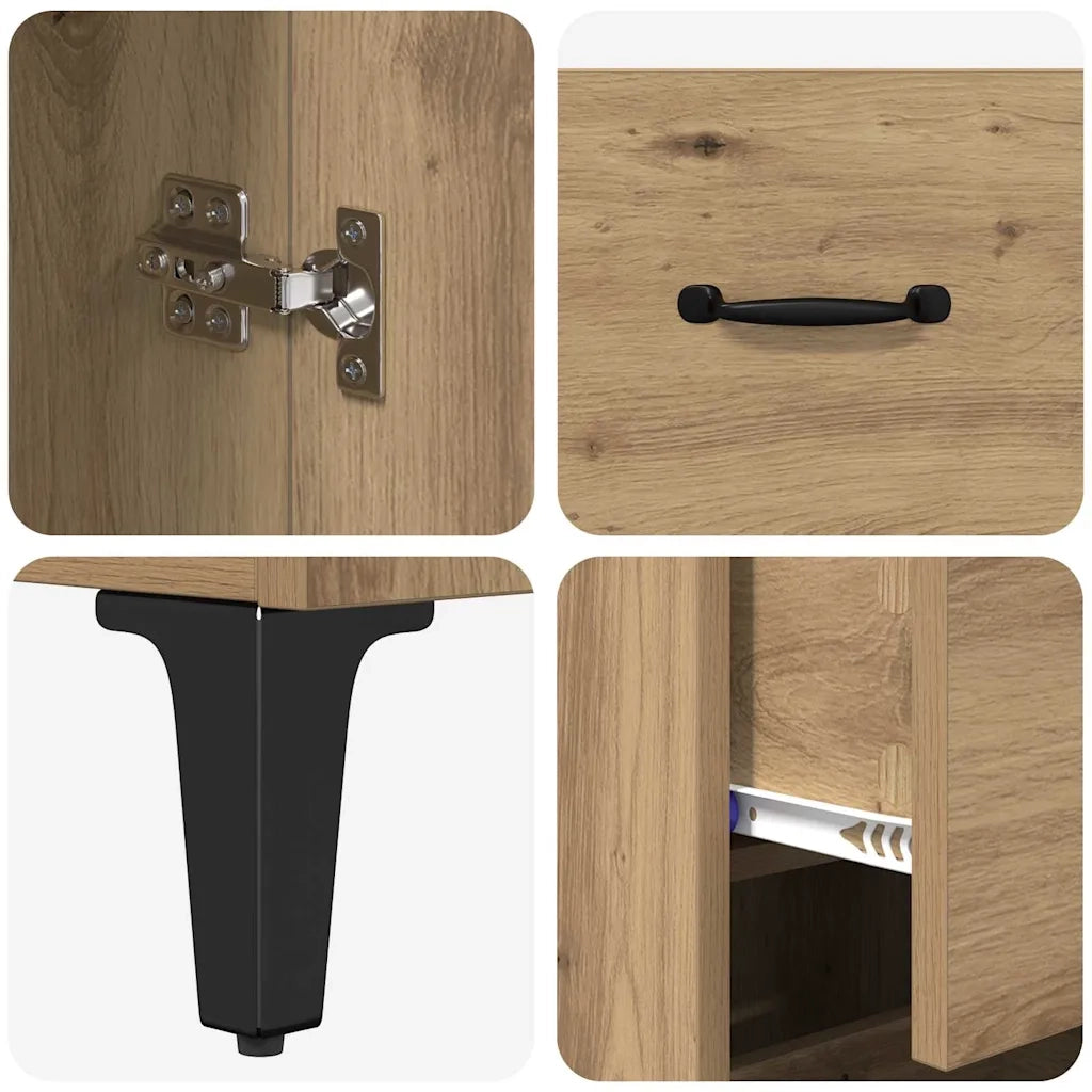 Credenza | Madia | Buffet da pranzo | Armadio da pranzo con cassetto Rovere artigianale 69,5 x 34 x 180 cm