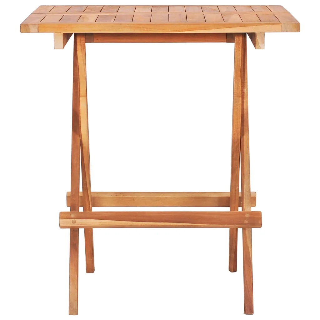 Set da Bistrot 3 pz con Cuscini a Quadri Grigi Massello di Teak 3063239