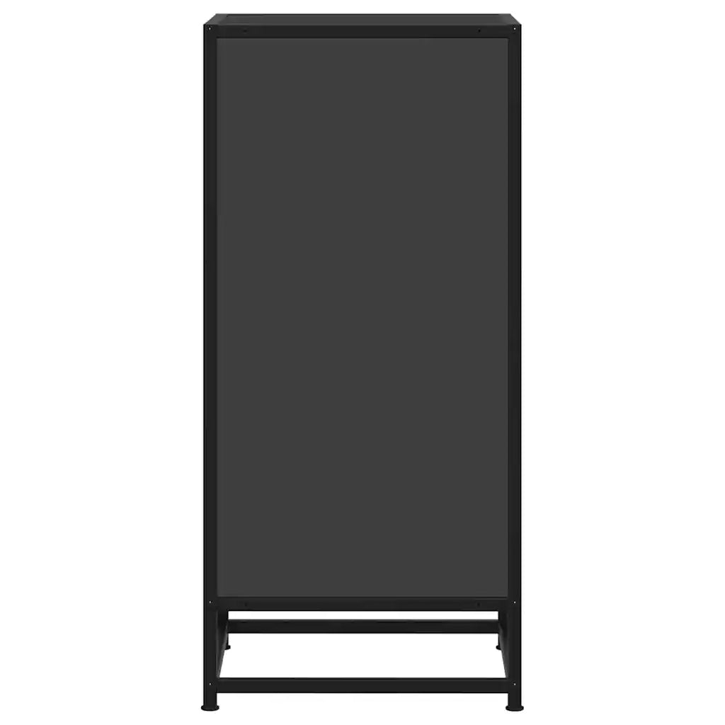 Credenza-Buffet-Armadio da cucina Rovere Nera 35,5x35x76 cm in Truciolato e Metallo 592762