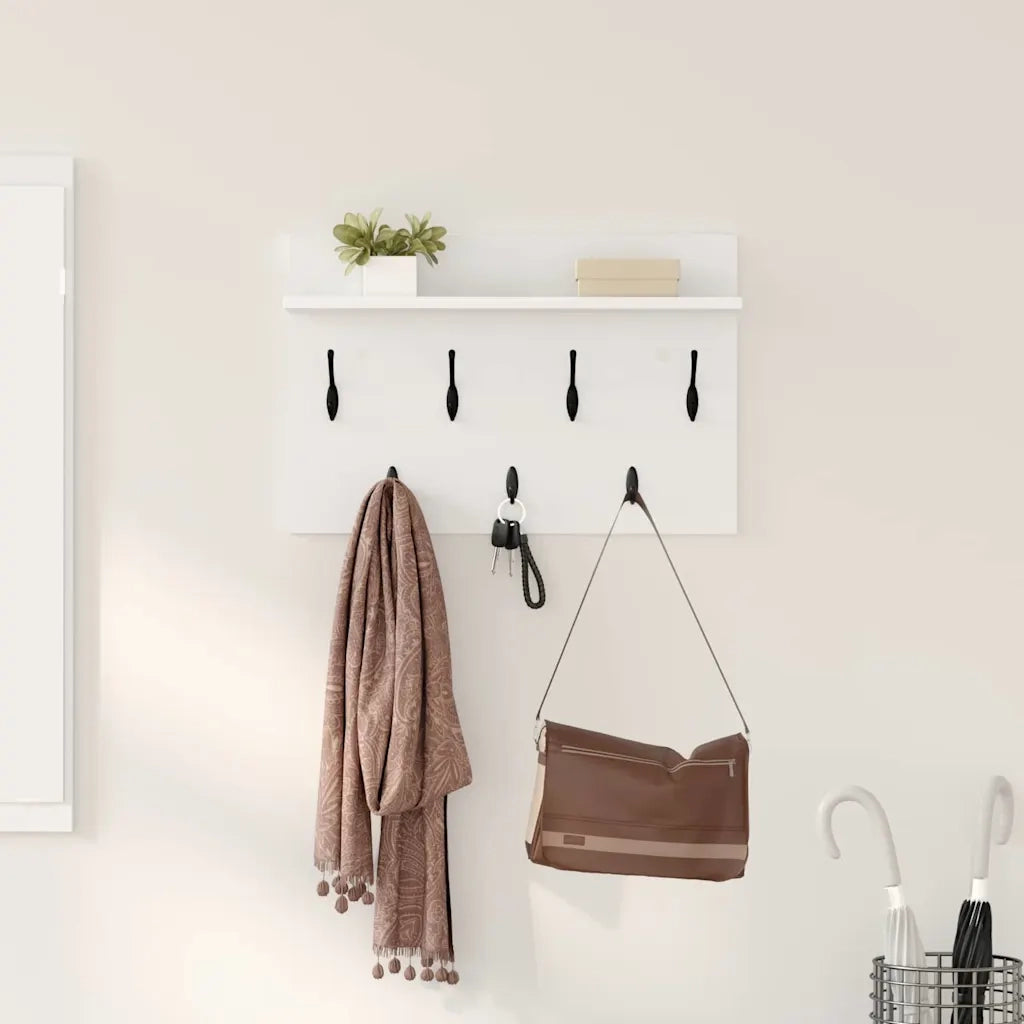 vidaXL Appendiabiti a muro Bianco 60 x 40 x 12 cm Legno multistrato