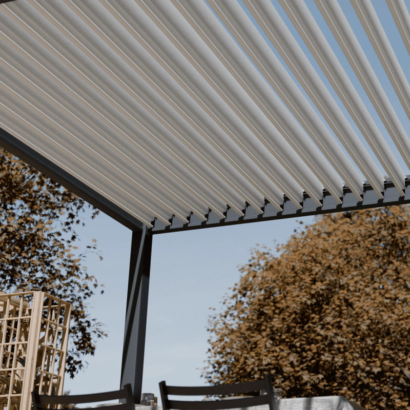 Pergola bioclimatica motorizzata OmbrÃ©a ELMO autoportante 3x6M - Antracite/bianco