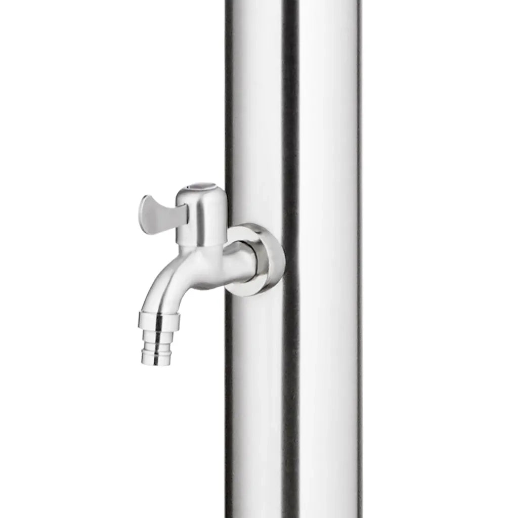 Doccia da Giardino con Base Marrone 220 cm in Acciaio Inox 3070788