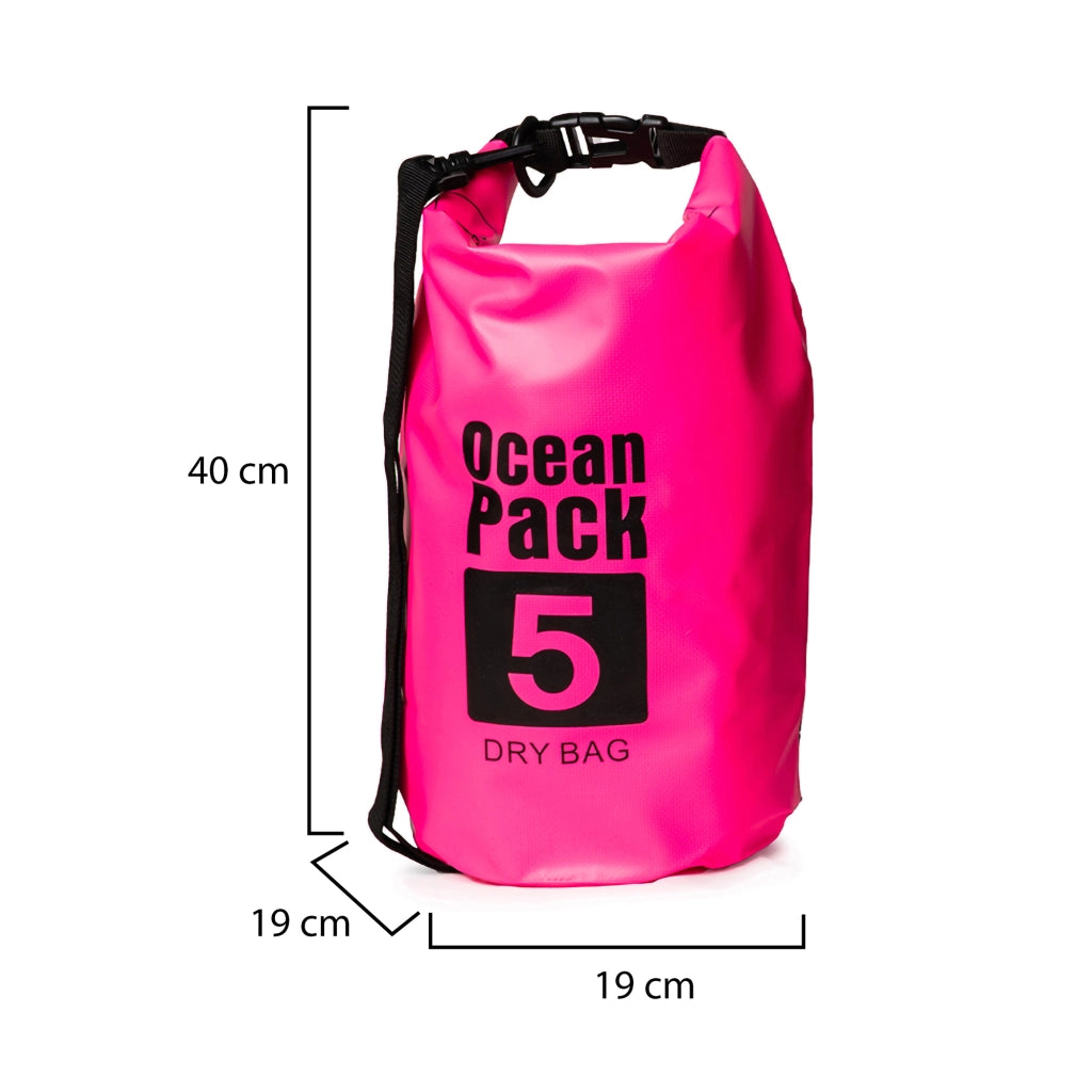 Seniliri, Borsa Impermeabile Capacità 5 lt, Rosa Fuxia