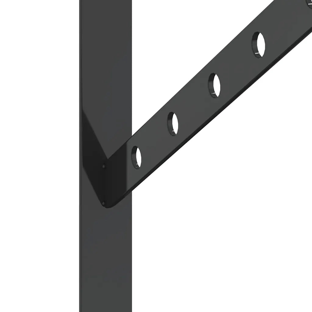 Staffe per Mensola 4 pz 23,5x2,5x15,5 cm in Acciaio Inox Nero