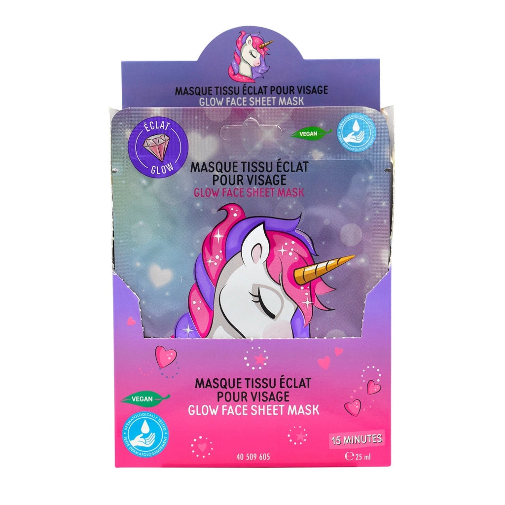 Set 12 Maschere Viso per Bambini Unicorno 25 ml
