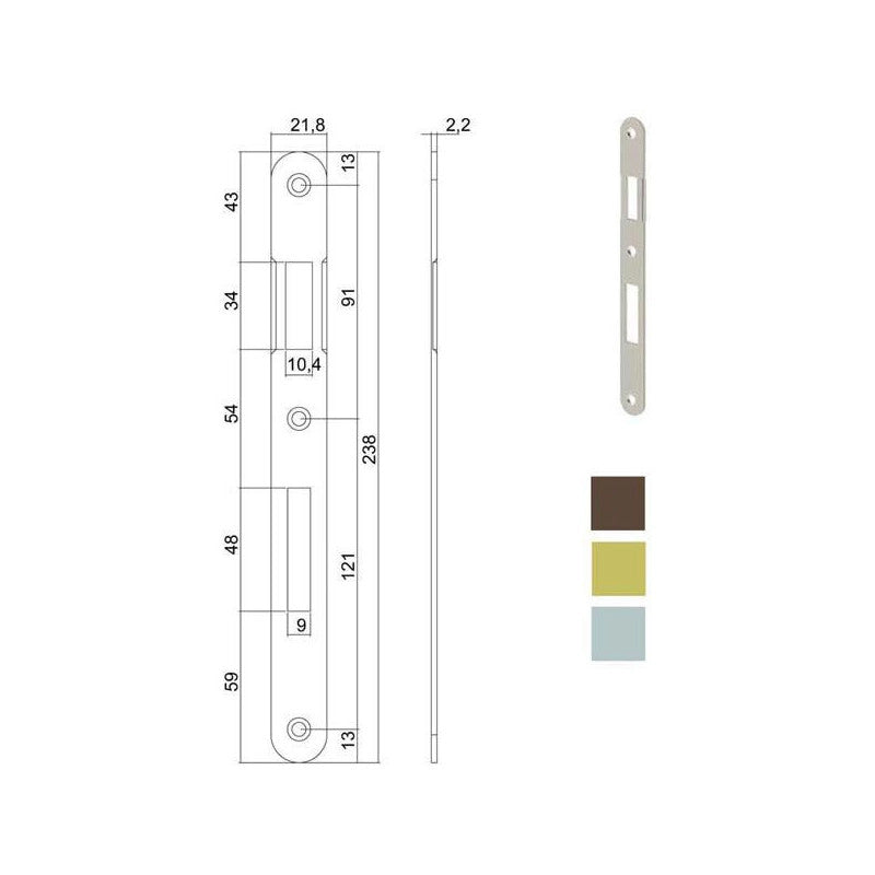 Incontro Serrature Patent Bt 8X90 Bronzato 590 Agb
