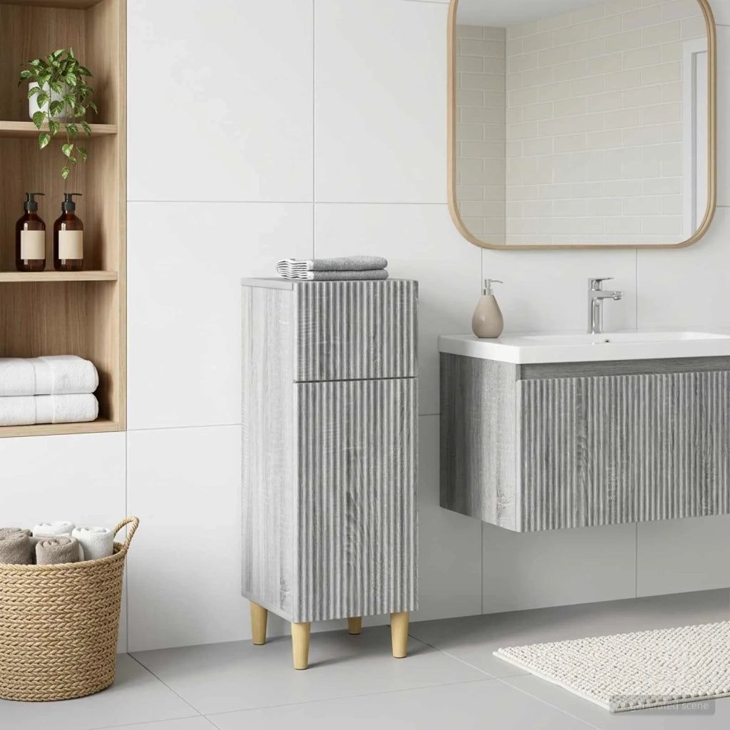 Mobiletto da Bagno ARNHEM Sonoma grigio 30 x 31 x 80 cm 896611