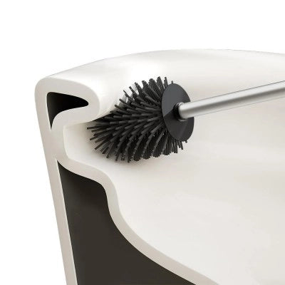 Scopino di ricambio per wc con setole in silicone e manico acciaio cromo