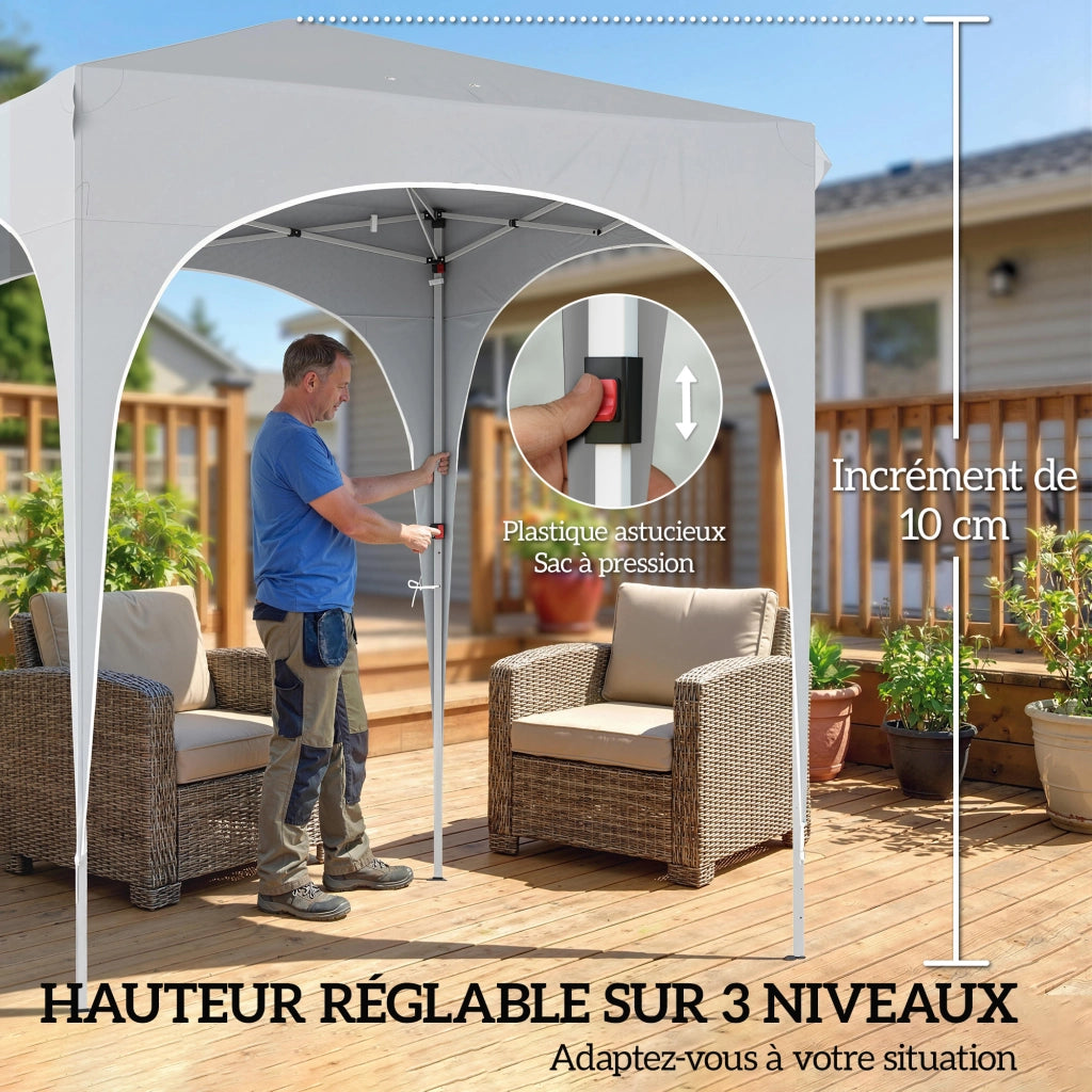Gazebo da giardino ¨C zephmum ¨C grigio chiaro 200x200 cm