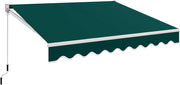 Tenda da Sole per Esterno Avvolgibile, Tenda da Sole a Bracci Estensibili con Telaio in Alluminio e Tettuccio Resistente al Sole e Impermeabile e Manovella (295 x 250 cm,Verde)