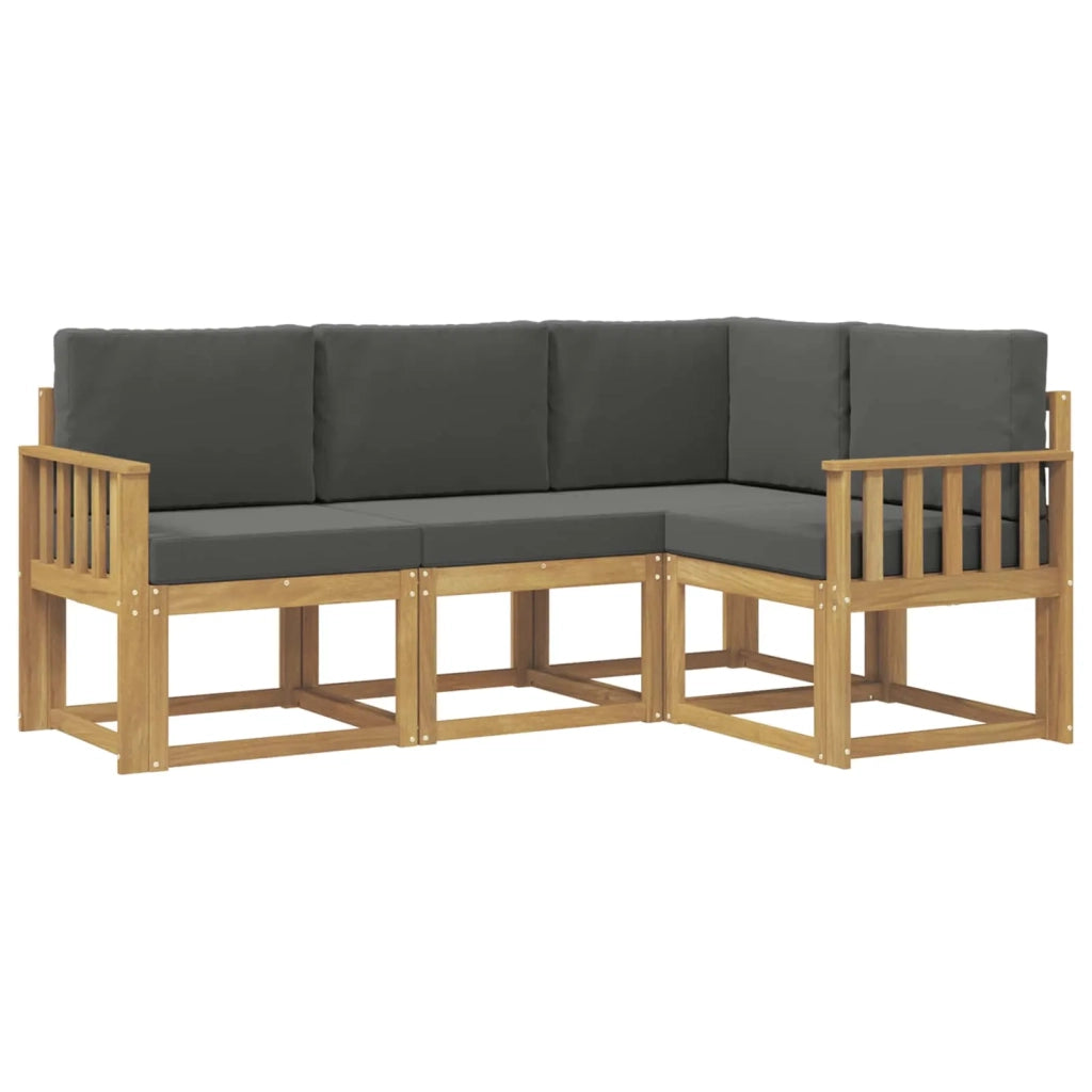Set di divani da esterno con cuscino 4 pcs Bianco e Antracite