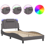 Letto singolo | Letto per adulti | Giroletto Viana con LED senza Materasso Grigio 100x200 cm