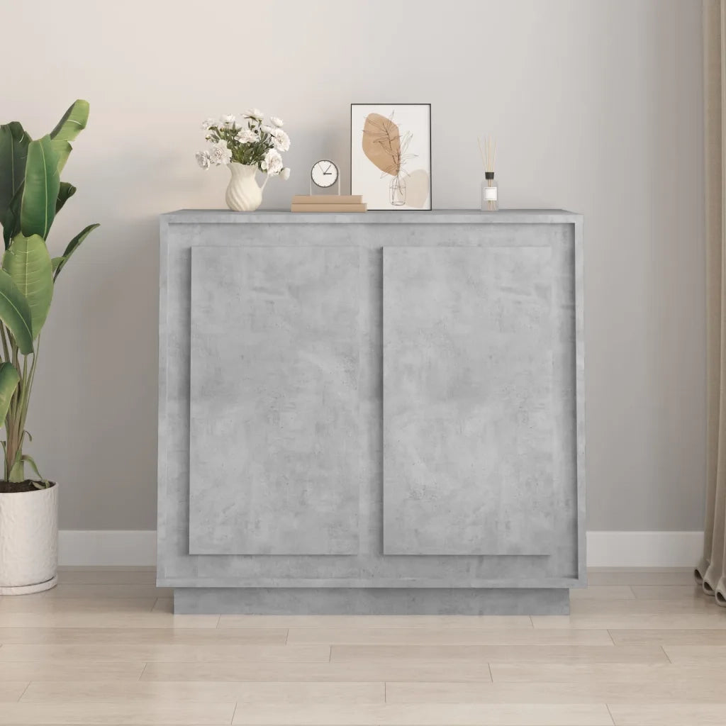 Credenza | Madia | Buffet da pranzo | Armadio da pranzo Grigio Cemento 80x34x75 cm in Legno Multistrato