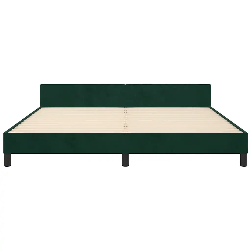 Giroletto senza Materasso Verde Scuro 160x200 cm in Velluto