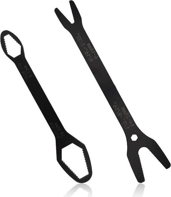 Kit di chiavi multifunzionale universale per auto e manutenzione domestica - chiave Torx - chiave a doppia apertura - nero - 2pz