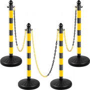 Segnale di Preavviso - 4 Pezzi x 1 M - Colonna di Preavviso - Giallo e Nero - Barriera di Sicurezza Stradale