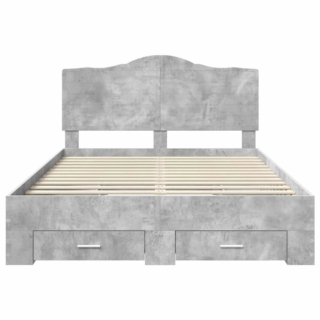 Struttura del letto con testiera Grigio cemento 140 x 200 cm 3413597