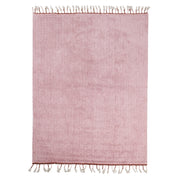 Tappeto per bambini in cotone rosa 140 x 200 cm Rettangolare con nappe Motivi solidi Tappeto per bambini moderno e bohémien
