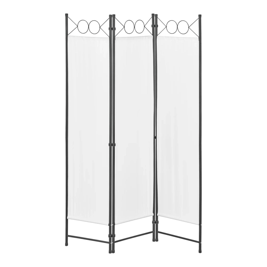 Schermo divisorio per la privacy a 3 pannelli 171 x 120 cm bianco 03_0008055