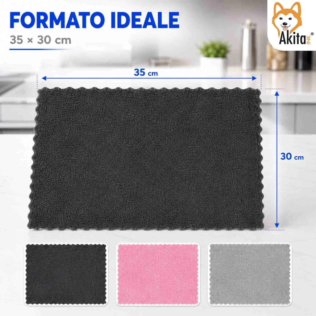 Akitaink 3 Panni in Microfibra Brilla Pentole 35x30 cm