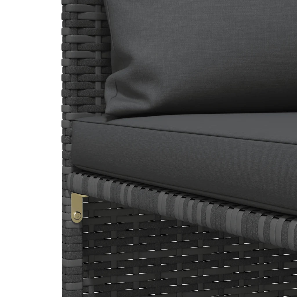 Set Divani da Giardino 4 pz con Cuscini in Polyrattan Grigio cod mxl 70673