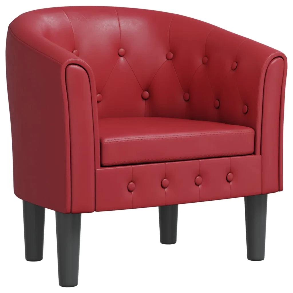 Poltrona a Pozzetto-Poltroncina Rosso Vino in Similpelle 342735
