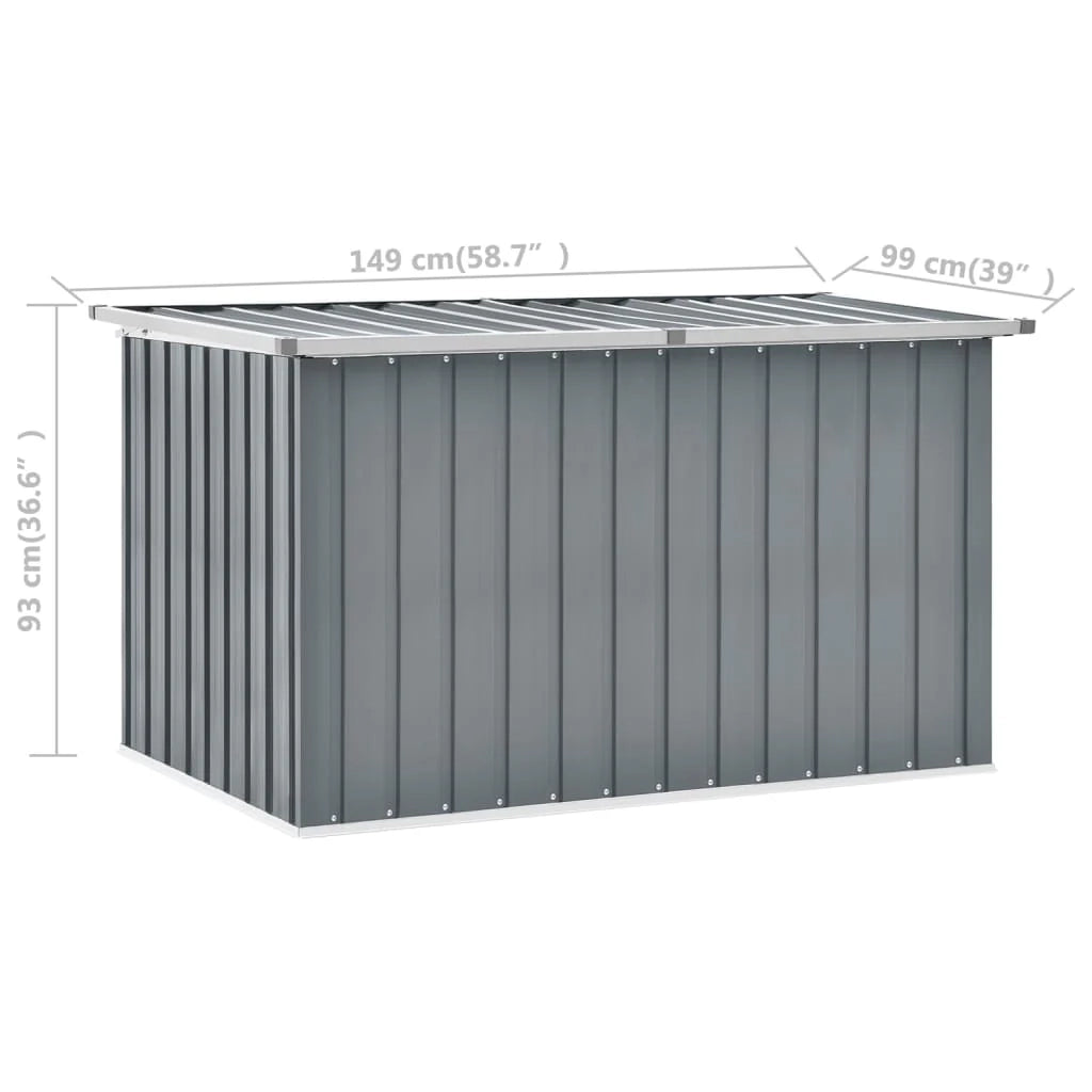Contenitore/cassa portaoggetti da giardino grigio 149 x 99 x 93 cm 02_0013084