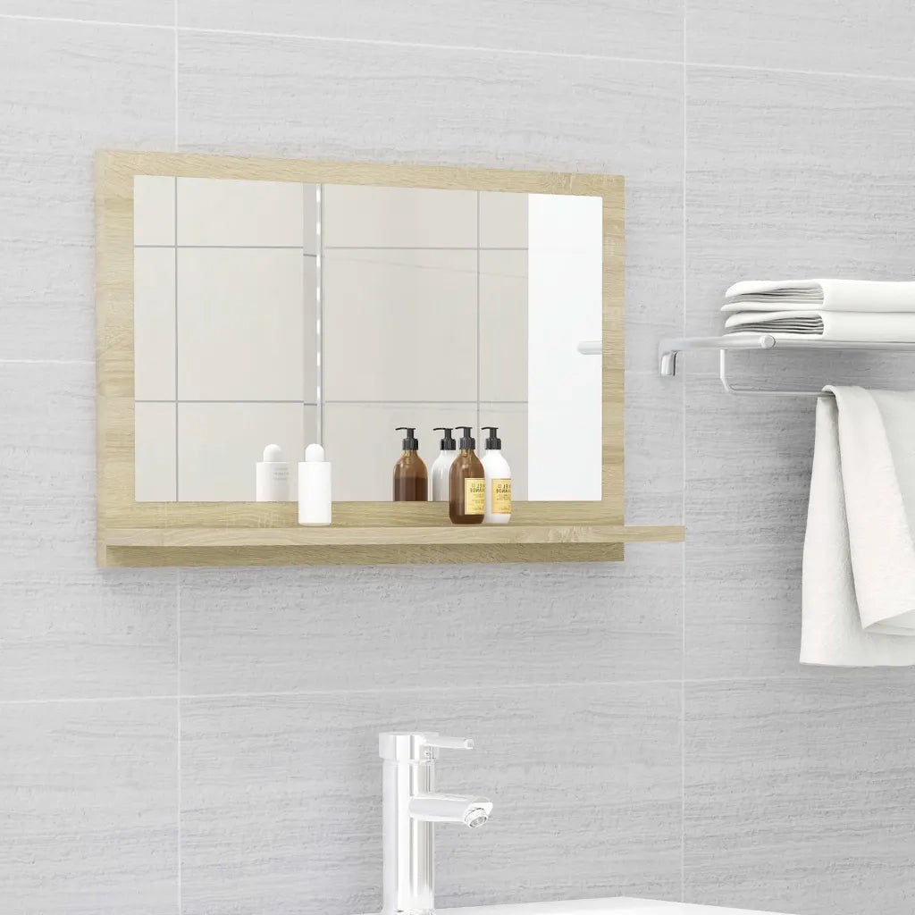 Specchio da Bagno Rovere Sonoma 60x10,5x37 cm Legno Multistrato 804565
