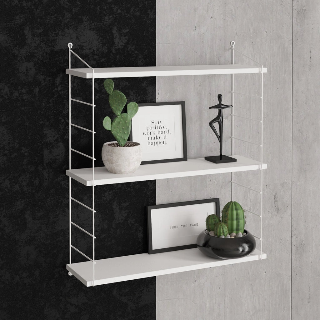 Mensola da parete in legno "Armoni" - 72 x 20 x 85 cm - Bianco