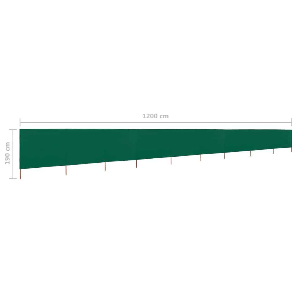 Schermo divisorio in tessuto a 9 pannelli 1200 x 160 cm verde 02_0008865