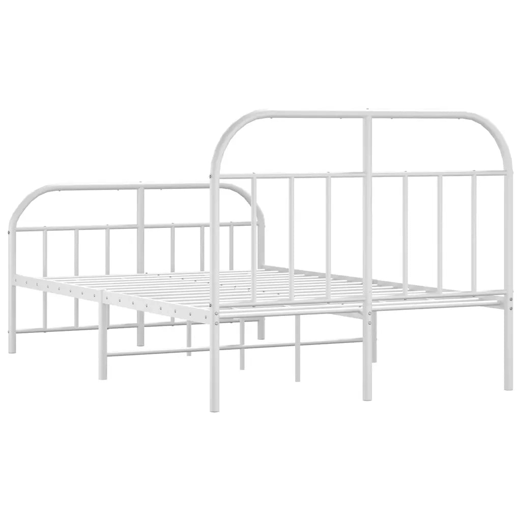 Giroletto con Testiera e Pediera-Struttura Letto Metallo Bianco 120x190 cm 202140