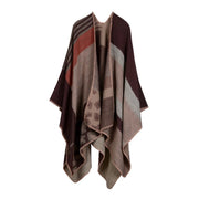 Sciarpa da donna in cashmere sfumato mimetico in stile europeo e americano con spacchi, extra lunga e spessa