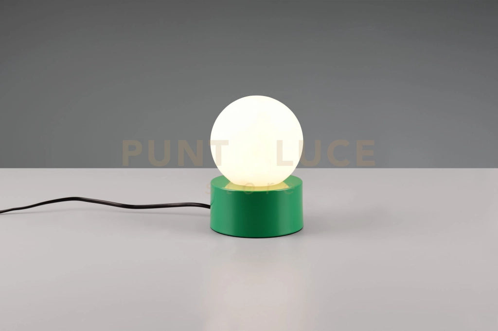 COUNTESS LAMPADA DA TAVOLO BASE IN METALLO VERDE CON VETRO BIANCO ACCENSIONE TOUCH H. 17CM  1 LUCE ATTACCO E14