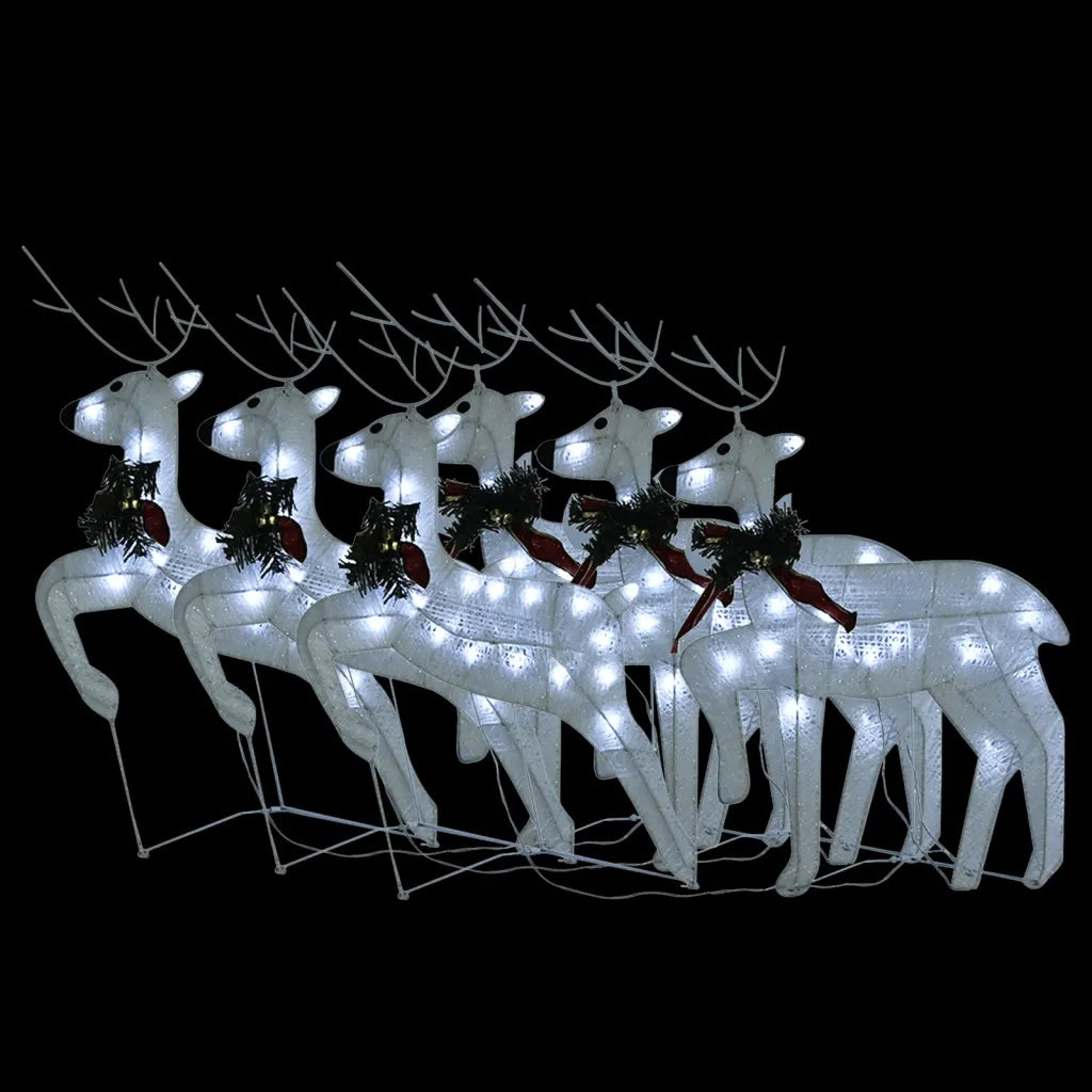 Renne di Natale 6 pz Bianche 120 LED CFW5469456