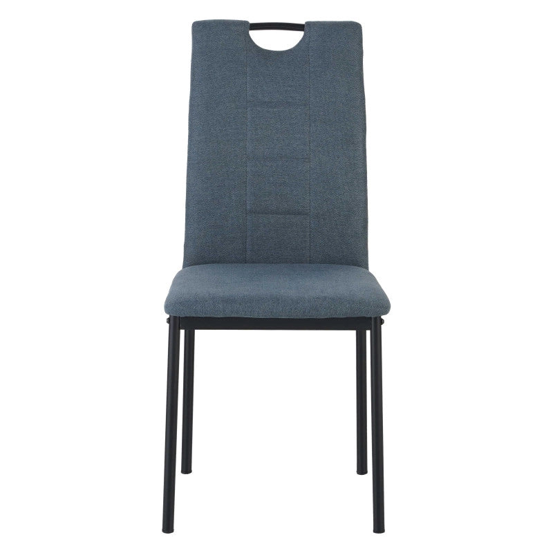 Set di 4 Sedie Ellen In Tessuto Blu