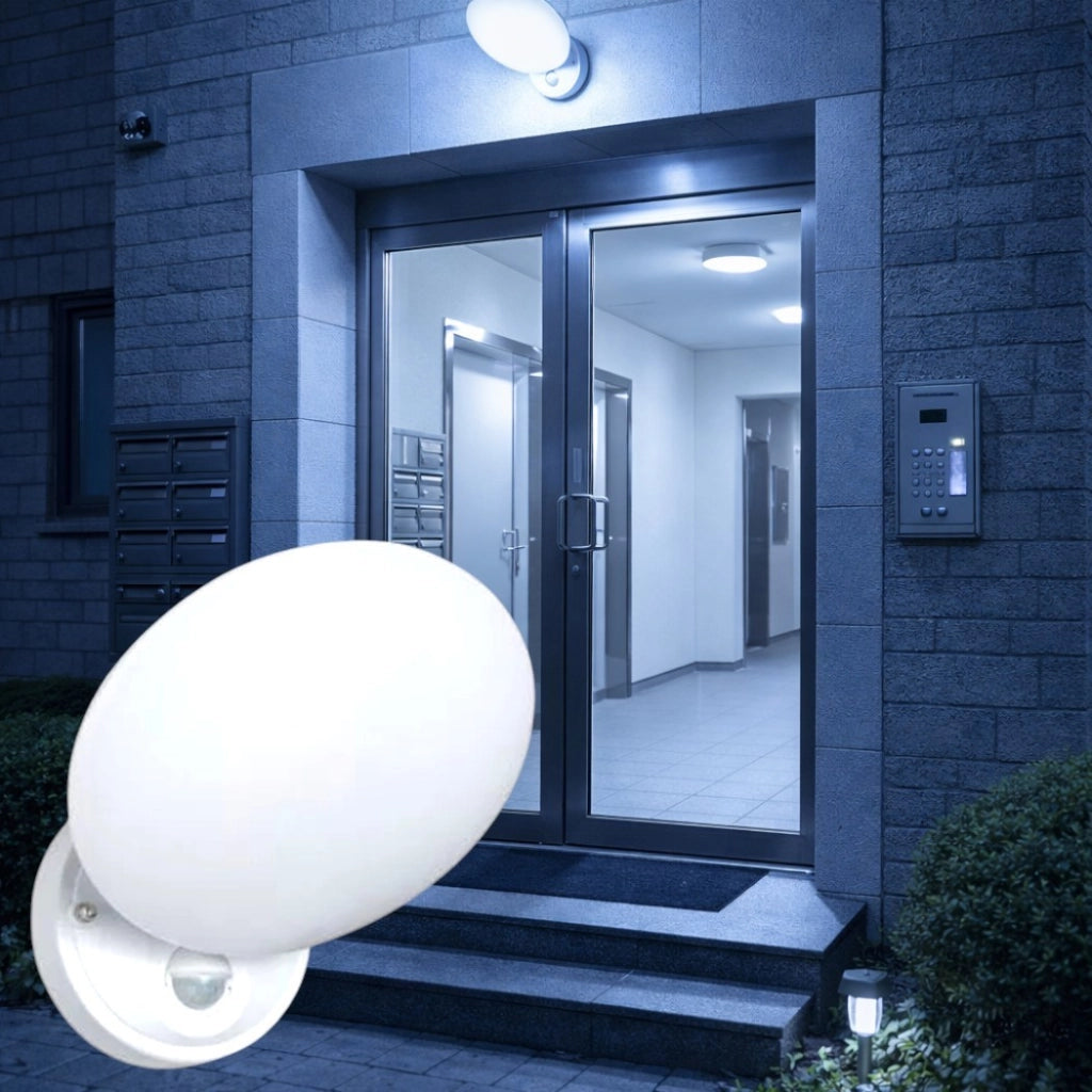 Applique LED Esterno 10W con Sensore Movimento 3 Colori di Luce IP54 Bianco