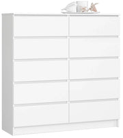 Cassettiera AKORD K120 Bianca 120 cm 10 cassetti 120x40x121 cm