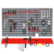 CONTENITORE PORTAUTENSILE CON 50 GANCI MONTAGGIO A MURO ROSSO GRIGO 54PZ