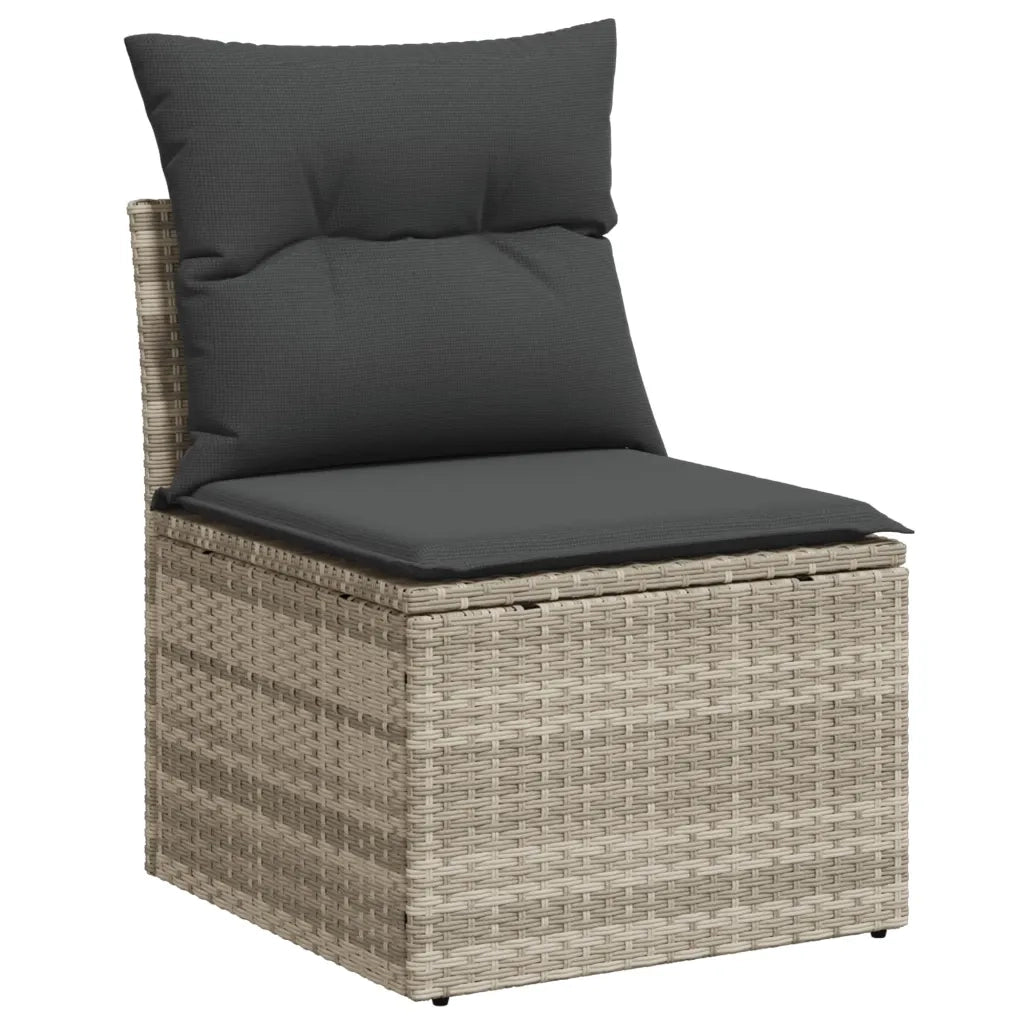 Set Divani da Giardino 11 pz con Cuscini in Polyrattan Grigio 3276508