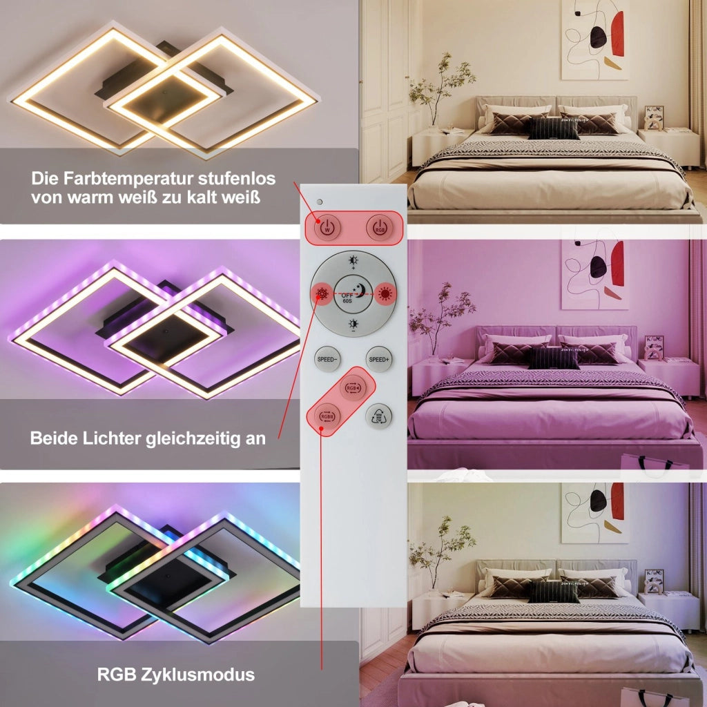 ZMH Lampada da soffitto plafoniera LED RGB telecomando illuminazione design per interni