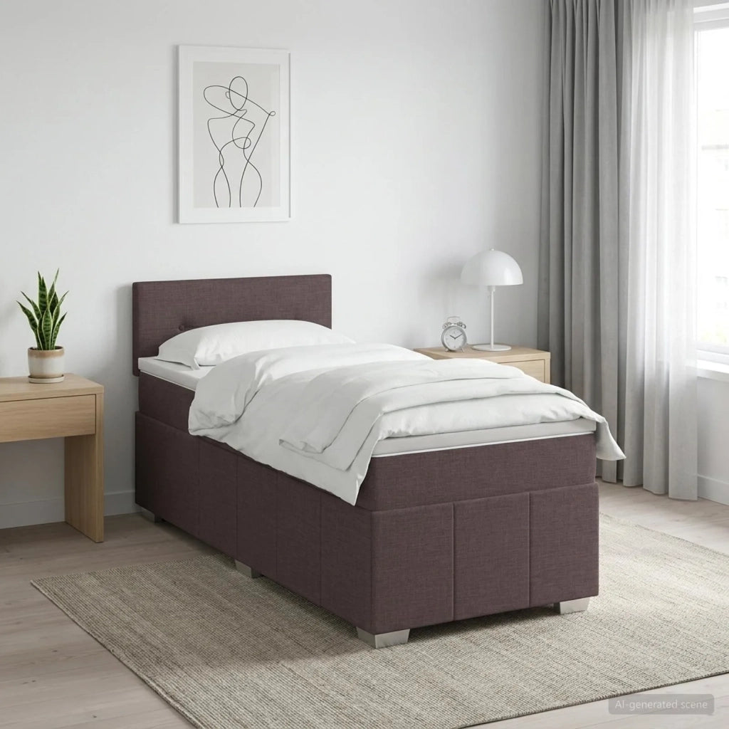 Letto box spring con materasso Marrone Scuro 90 x 200 cm 3452589